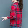 Клетчатая рубашка для женщин, сто женщин, топы, свободная ретро рубашка с длинным рукавом с гонконгским вкусом