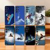 Чехол для телефона S-Snow Сноуборд Лыжи Для Samsung S25,24,23,22,30,21,10,9,Ultra,Plus,Lite,FE Мягкий Черный Чехол