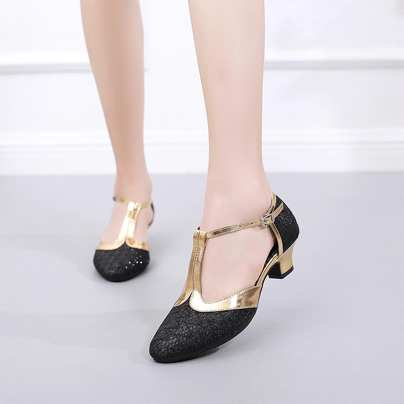Women Adult 3.5CM/5.5CM Middle Heel Latin Dance Shoes Ballroom Dance Shoes Tango Salsa