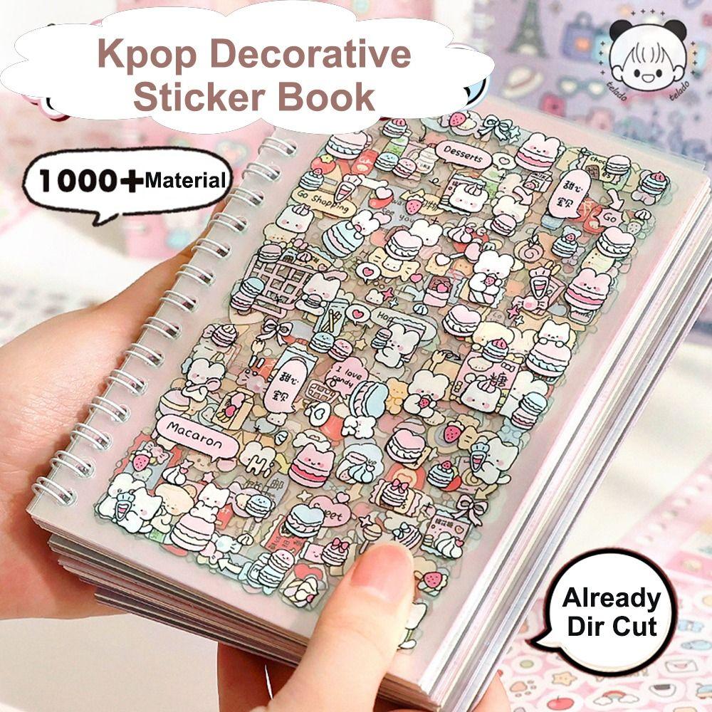 16 листов Декоративная наклейка для DIY Мультяшная 1000+ Материалов для DIY Наклейки для скрапбукинга ПЭТ Ватная бумага Наклейка для ежедневника Декор
