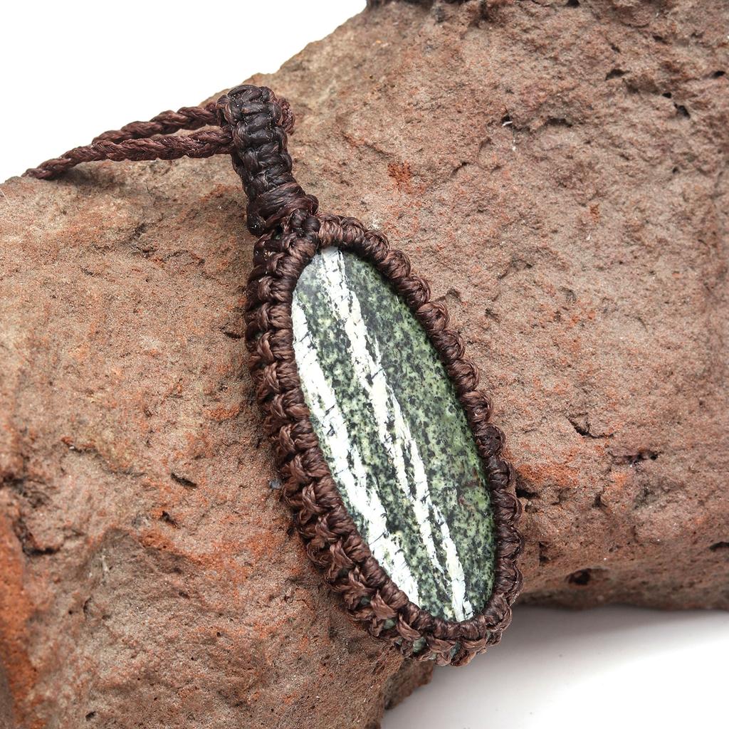 Ожерелье с драгоценными камнями, ювелирные изделия из зебры, яшмы, макраме, нить ручной работы, 20-36 дюймов, унисекс