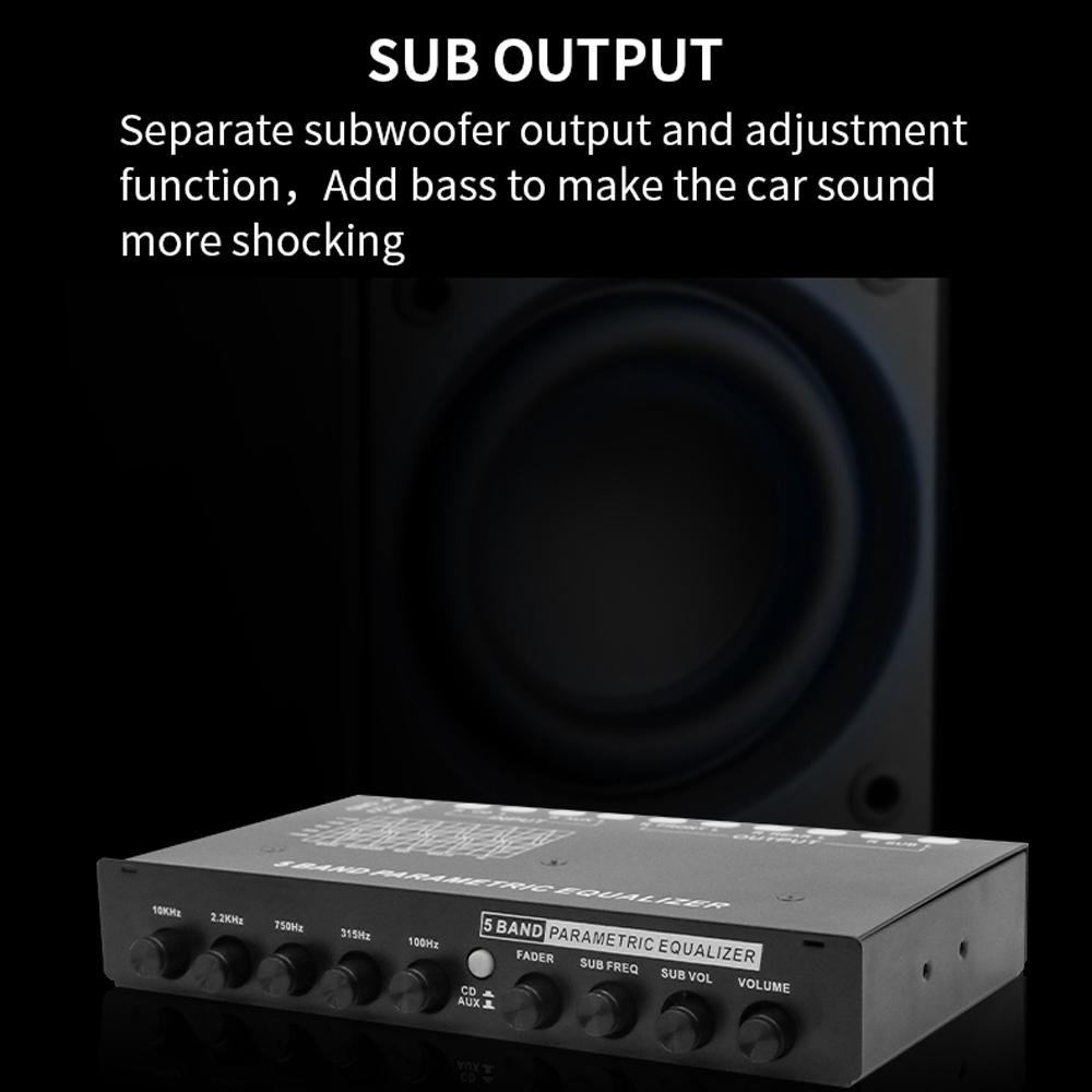 Профессиональный 5-полосный автомобильный эквалайзер Многофункциональный автомобильный аудио эквалайзер Тюнинг Кроссовер Усилитель Параметрический эквалайзер Автомобильный
