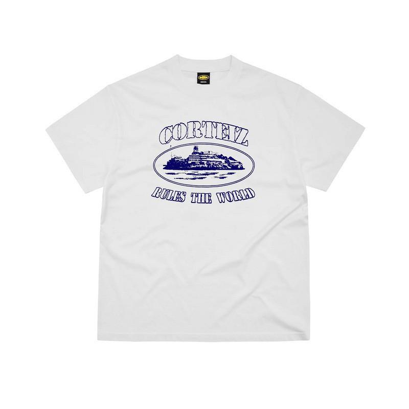 Devils Island Letter Print T-Shirt Men Women Loose Fit Casual Streetwear Short Sleeve Tee