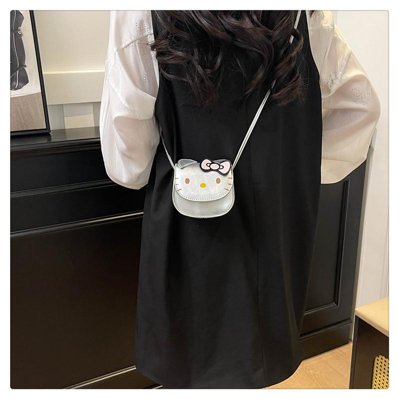 Мини-сумка Hello Kitty для девочек, милый мультяшный кот, сумка через плечо, маленькая квадратная монетница KTB