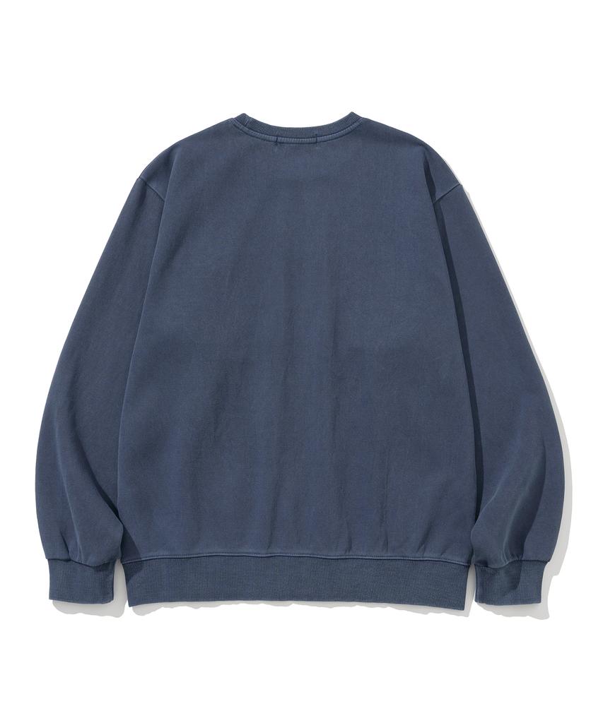 KNITTED Pigment Heart Sweatshirt Blue