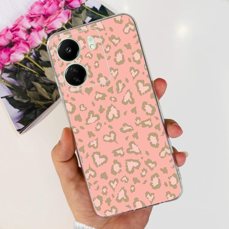 Для Xiaomi Poco C65 Чехол для PocoC65 Силиконовый Funda Para Capa Coque Мягкие чехлы для телефона Задняя крышка Мраморный цветочный узор Ударопрочный