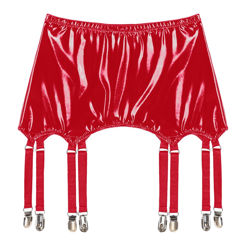 Женские кожаные подвязки для чулок, ремни для чулок с 8 металлическими зажимами, нижнее белье