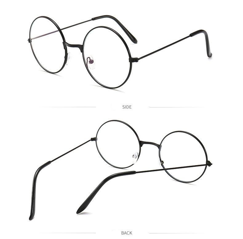 Men And Women Retro Round Blue Light Computer Mirror Reading Playing Games Eye Protection Decorative Glasses