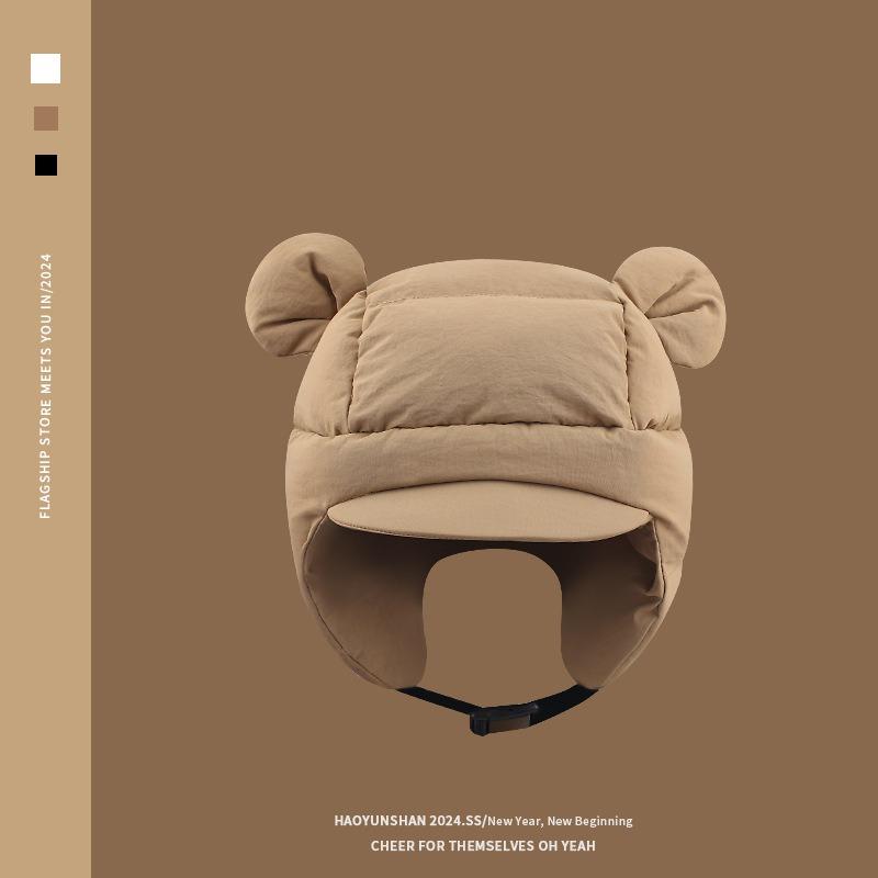 Милые Микки Маус Уши Пух Хлопок Женская Зима Велоспорт Ветрозащитный Теплый Защита Ушей Шапка Пилота Лыжная Шапка Мужская