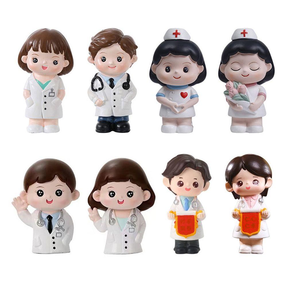 DlY Доктор Гаражный Набор Мультяшный Доктор Медсестра Модель Статуэтка Изысканные Медсестра Торт Украшения Домашний Декор