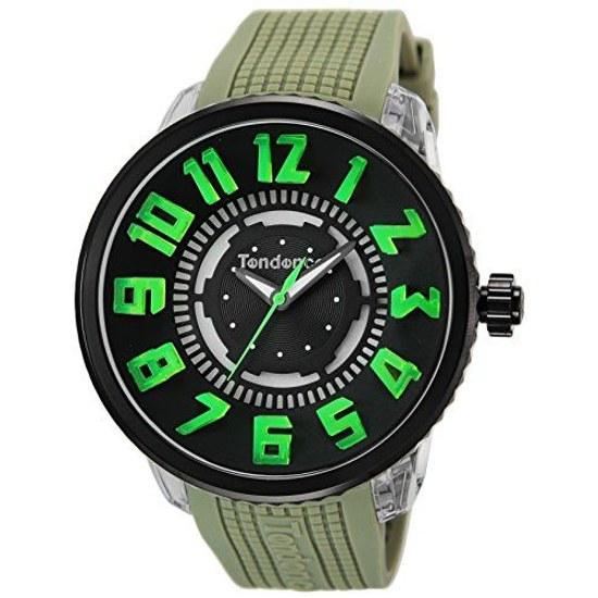 Tendence Watch FLASH Black Dial Polycarbonate Mineral Glass Quartz Limited Production Model 500 Pieces 51MM TY531002 Green