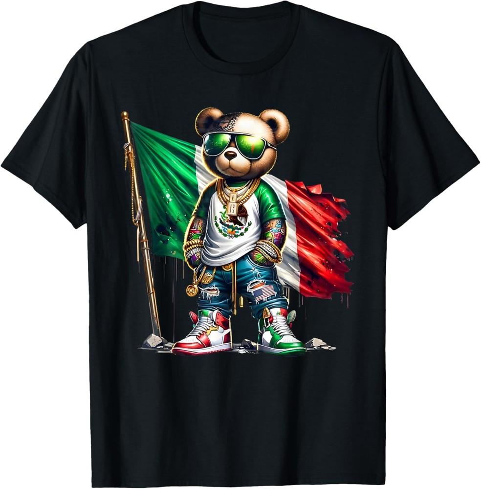 Stylish Teddy Bear Mexican Flag Mexico TShirt Unisex T-Shirt