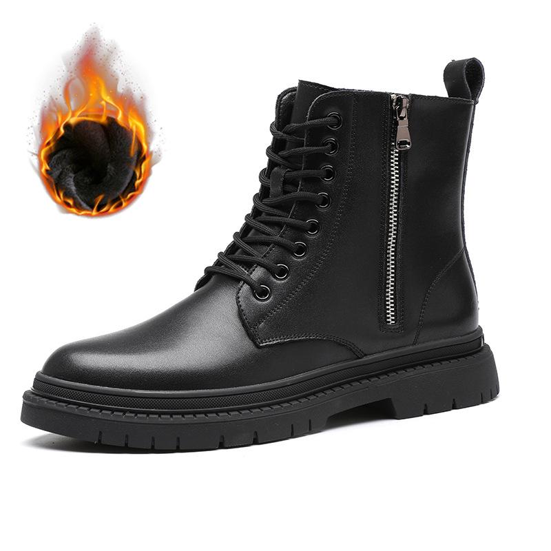 Fashion England style men boots black stylish original leather shoes cowboy autumn winter boot handsome platform high motorcycle botas