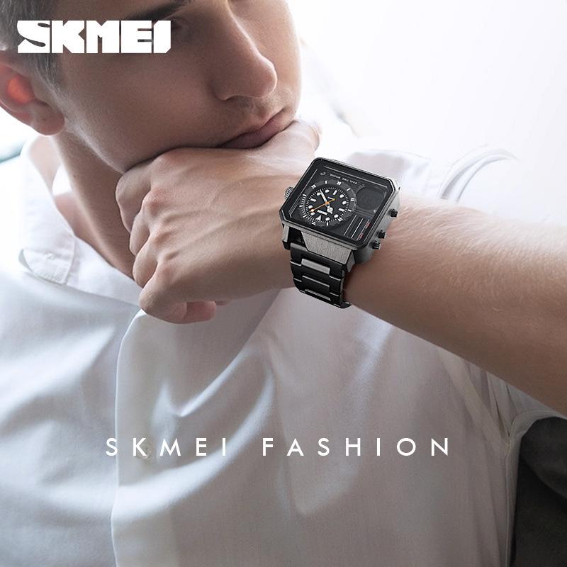 Популярные многофункциональные деловые спортивные часы Moment Beauty 1392 мужские квадратные водонепроницаемые электронные часы с большим циферблатом