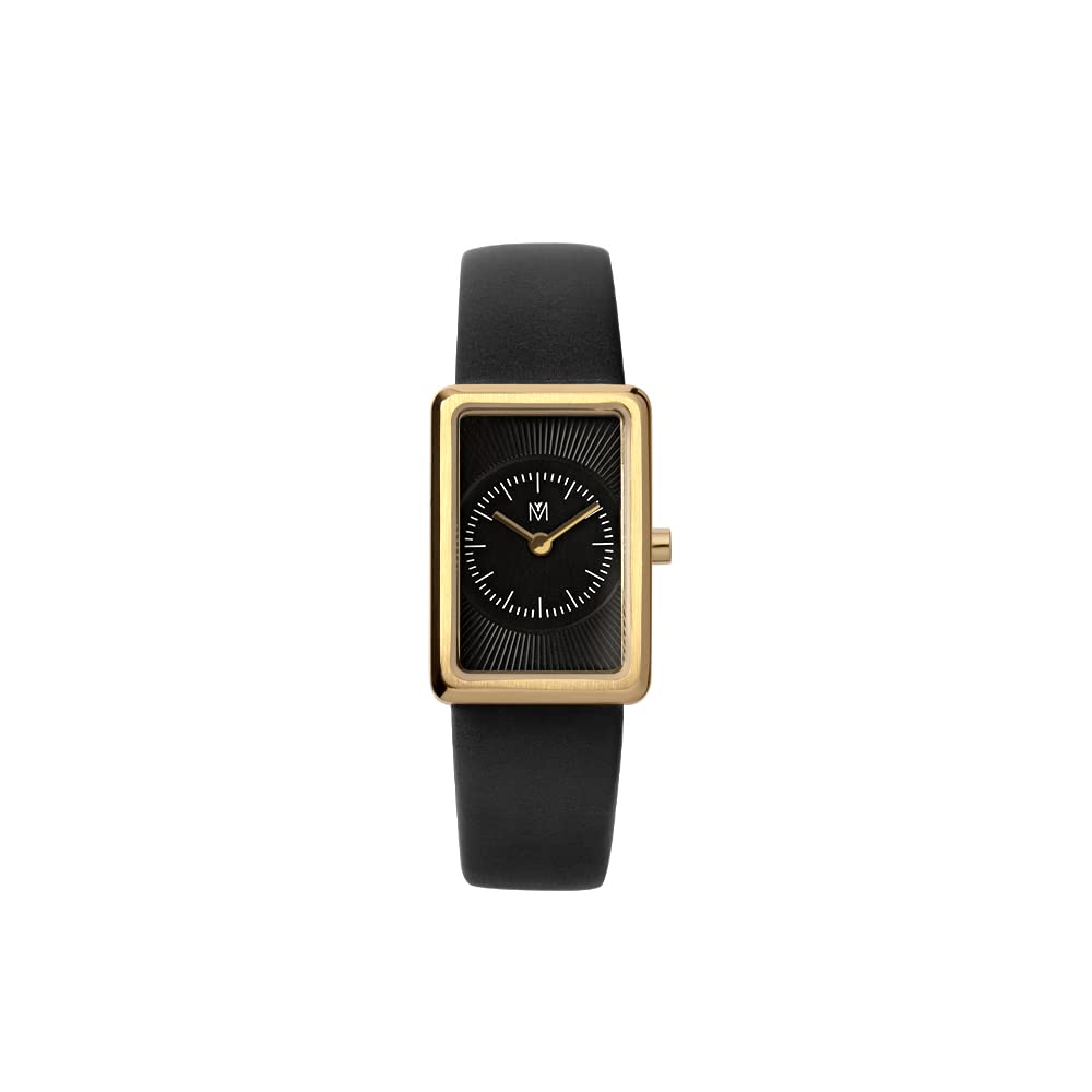Maven Watches 18mm THE DECO SERIES Square Minimalist Fashion Watch Black [Official Shop] Watch, (Noir 18mm)