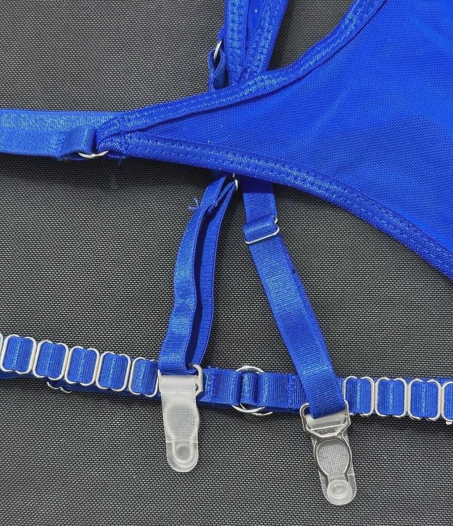 Популярное европейское и американское эротическое белье: Сексуальный сетчатый бюстгальтер, облегающий, на косточках, комплект из 4 предметов