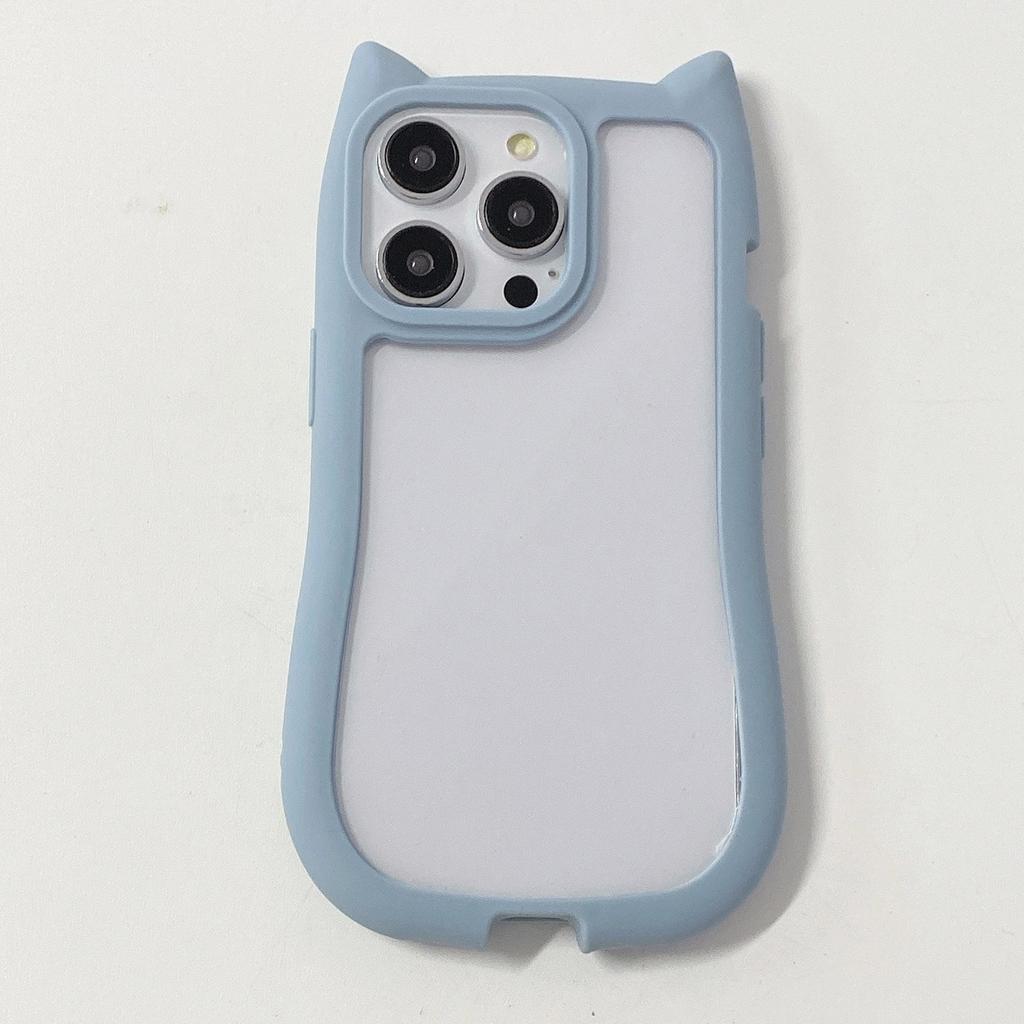 Silicone High Version Cat Ears Suitable for IPhone16pro Max Apple 14 Mobile Phone Case 16e Soft Case 13 Large Holes