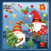 Festive Party Wall Decoration 6Pcs Christmas Gnome Static Window Cling, No?Glue Glass Sticker with Xmas Holiday Atmosphere Props Tree & Candy Cane,