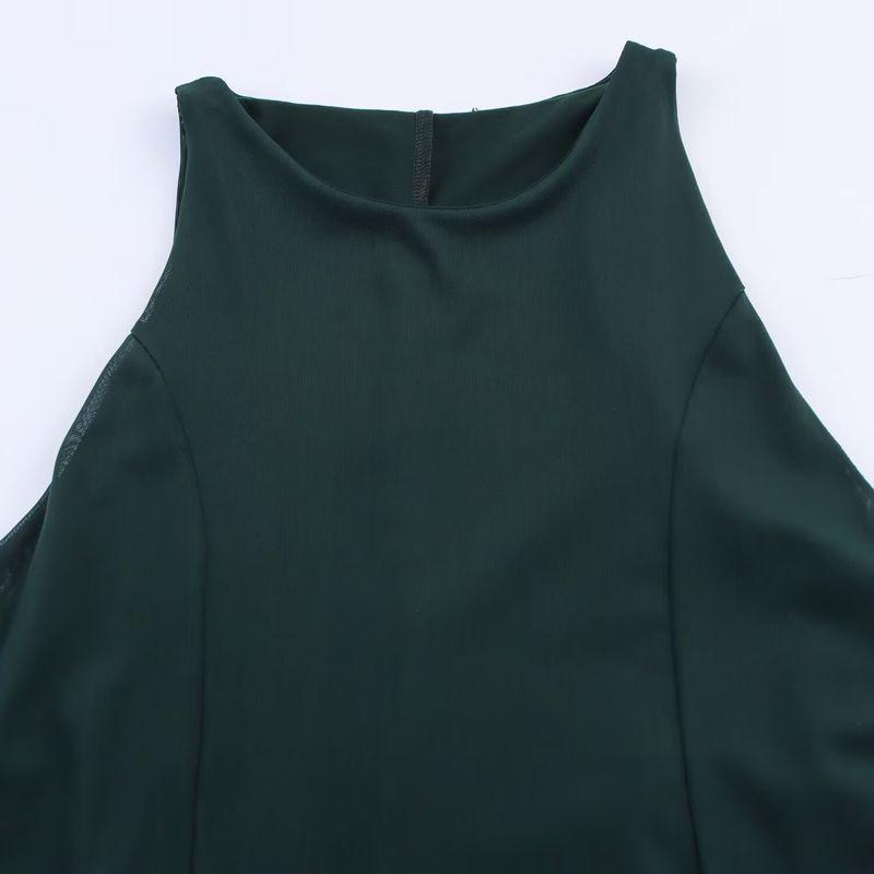 Kaslead New Arrival Women's Clothing Fashion Style Fashion Simple Triangle Cloth Silk Mesh Length Dress 5039830