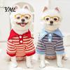Pet Clothes for Dogs Cute Dog Shirt, Striped Collared Clothes, Summer Button Up T-Shirt, Unisex Costume Soft Breathable Puppy Outfits Small