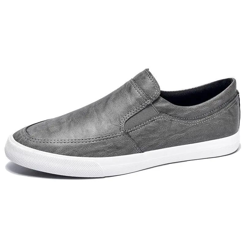 Повседневная обувь на плоской подошве, кожаные туфли без застежек для мужчин, новинка, классическая оригинальная обувь, распродажа, корейский стиль, коровья кожа