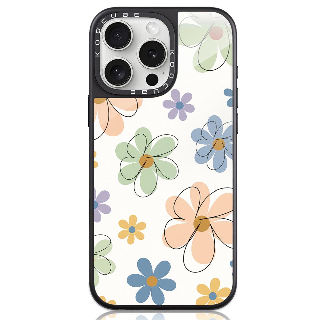 For iPhone 16 Pro Max Case High Aluminium-silicon Glass+PC+TPU Pattern Print Phone Cover Compatible with MagSafe