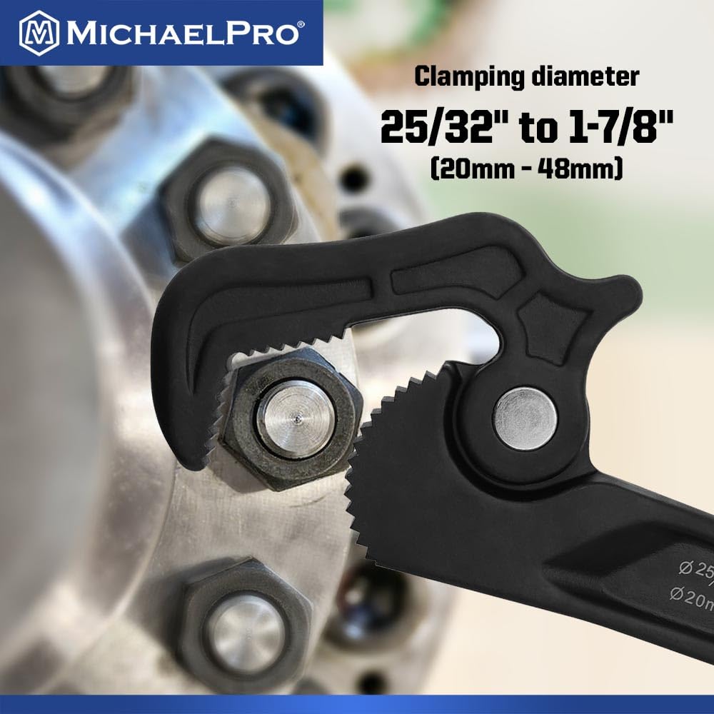Трубный ключ MichaelPro, разводной сантехнический ключ, диаметр до зажима, разводной ключ с поворотной головкой, саморегулирующийся, 14 дюймов, многофункциональный