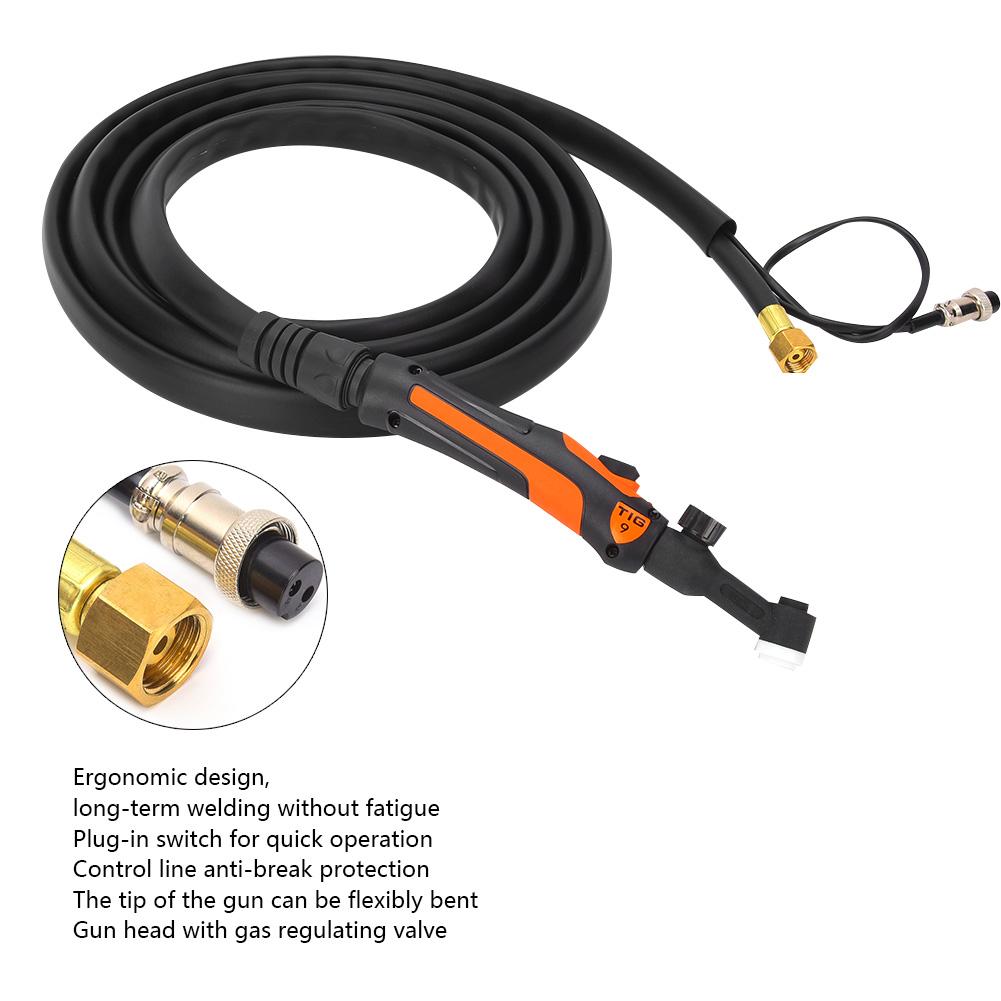 Комплект сварочного пистолета TIGWP9VF с гибкой головкой клапана, эргономичная сварочная горелка