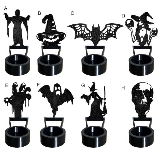 Хэллоуин Подсвечник-тень Жуткий Мрачный Жнец Тыква Летучая мышь Ведьма Призрак Тень Подставка для чайной свечи Подсвечник Настольное украшение