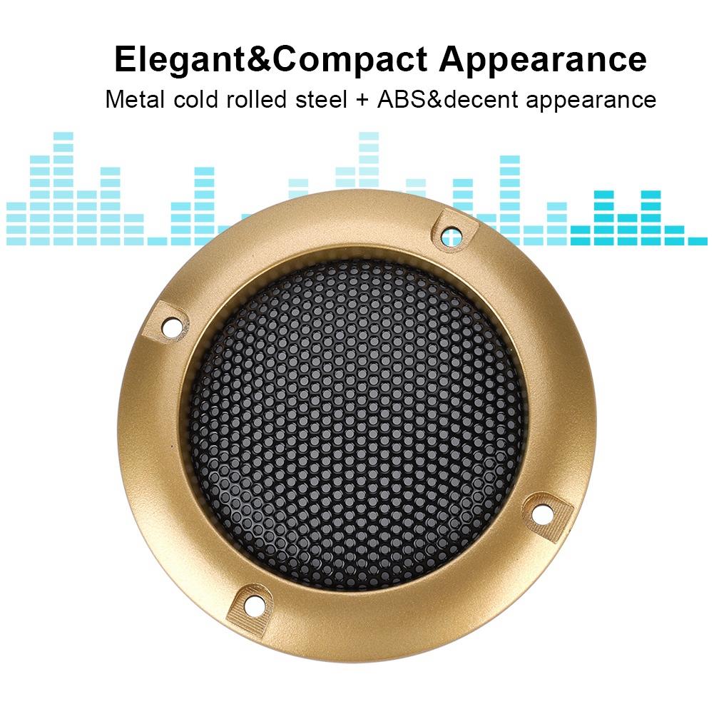 2 Inch Speaker Decorative Steel Mesh Circle Car Speaker Protective Mesh Cover Gold