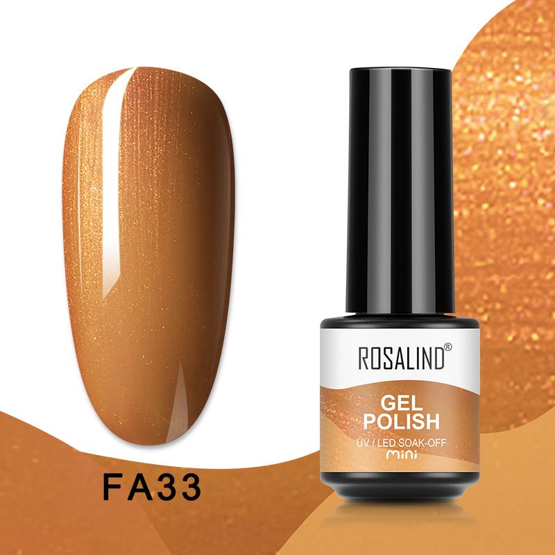 ROSALIND Mini Nail Polish Gel Semipermanent UV Multiple Colors Varnish Hybrid Nail Art Soak Off Top Base Coat Regular Gel Lacquer