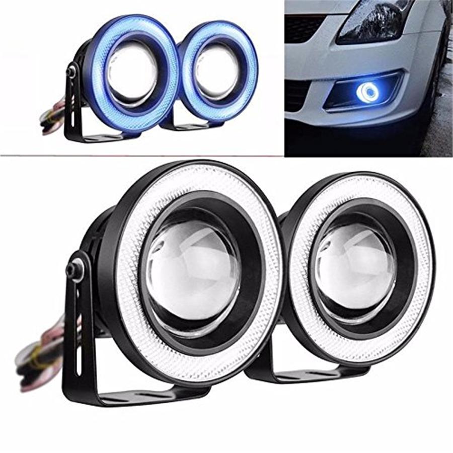 3,5" COB Противотуманная фара Проектор Автомобиль CCFL Синие Ангельские глазки Кольцо-гало ДХО Фара