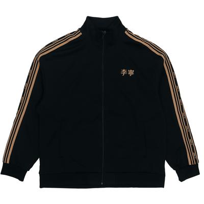 Li-Ning Спортивная модная серия с воротником-стойкой, свободная куртка унисекс, черная AWDS915-1