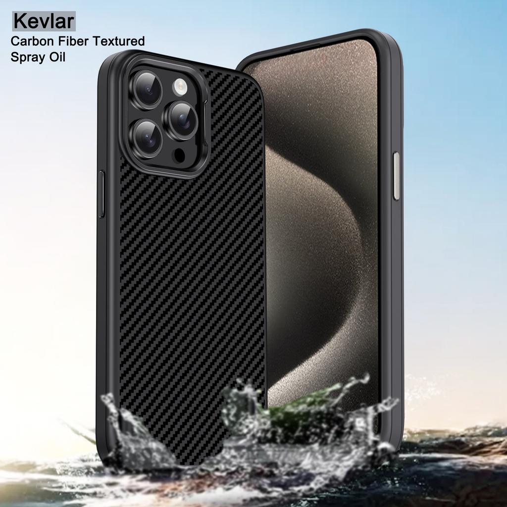 IPAKY For iPhone 13 Pro TPU Case Carbon Fiber Texture Protective Phone Cover