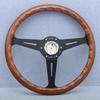 JDM 14inch 358mm Copy Wood Steering Wheel Black Silver Spoke JDM Universal Classic Sports Steering Wheel