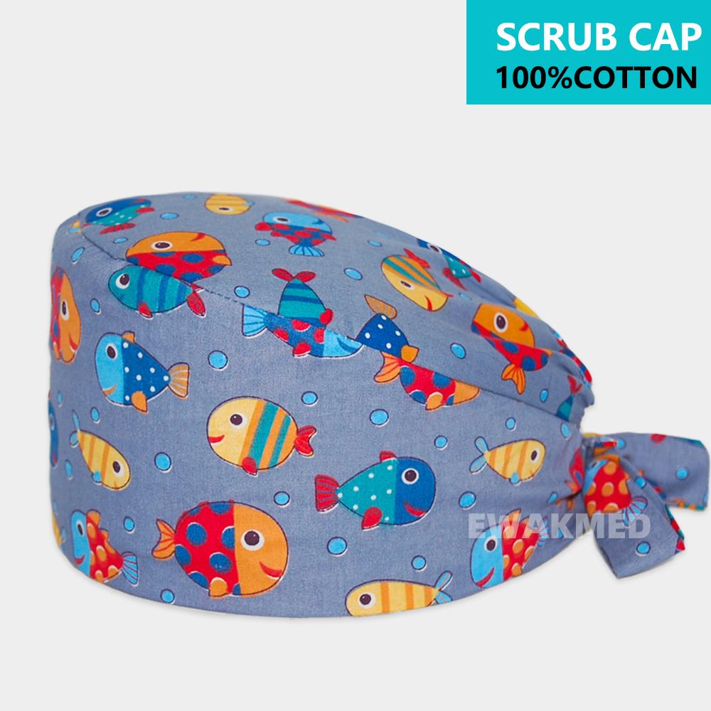 Новая мягкая кепка из хлопка, регулируемая шапка с героями мультфильмов, шапка для лабораторной работы, хирургическая шапка, аптека, аксессуары для ухода за стоматологом, шапочки-скрабы