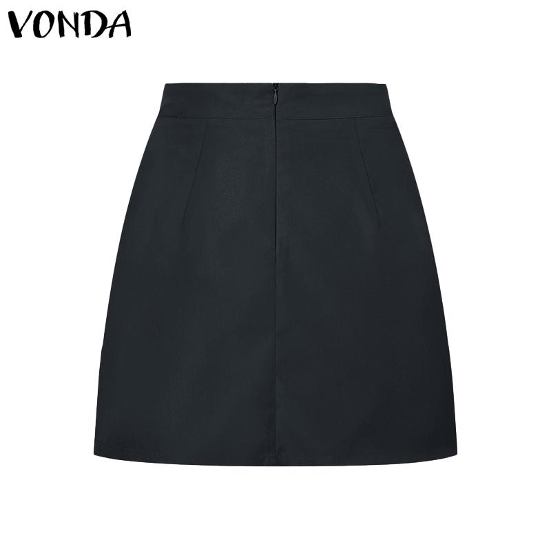 VONDA Женская летняя однотонная свободная юбка с узлом и разрезом