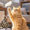 Pet Fur Storage Keychain Dog Cat Hair Memorial Keychain Faux Leather Paw Print Keepsake with Transparent Hair Storage Heartfelt Gift