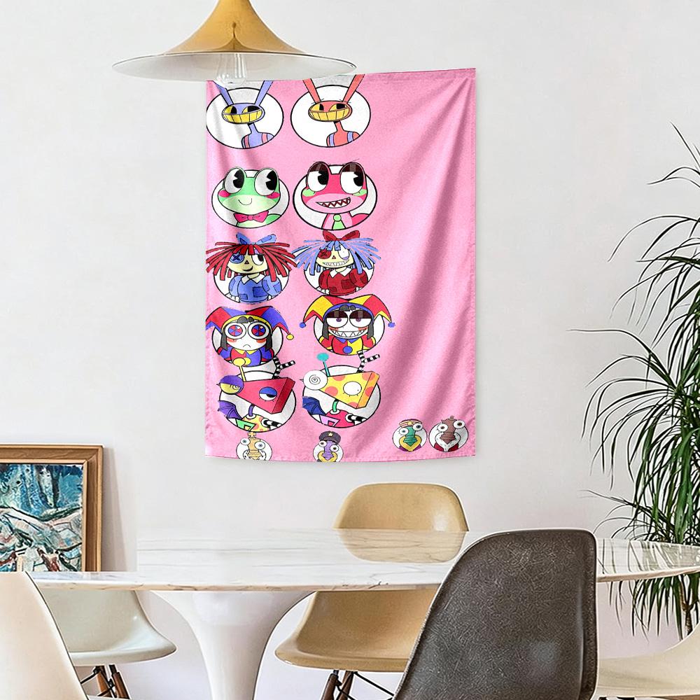 Digital Circus Wall Decor Tapestry Art For Pet Memorial Birthdaywedding Party Backdrop Family Gift