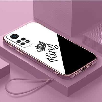 Роскошный чехол для телефона из ТПУ с ремешком для Xiaomi Redmi Note 10S 11S 12S 7 8 9 10 11 12 Pro 9T 9A 10C 12C 13C чехлы A17 Пара Queen King Cover