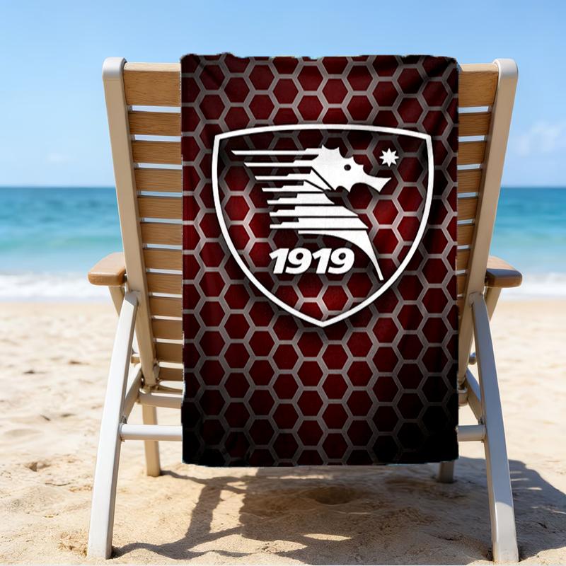 Saler-nitana Football Crest Beach Towel - Soft, Absorbent Microfiber, Lightweight, Ideal for The Beach, Parties, Travel, Camping fan gifts