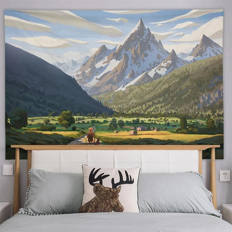 Вид на море Гора Фудзи Узор Спальня Гостиная Гобелен Домашнее украшение стены Гобелен