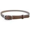 Fashionable Black And Beige Leather Belt With Oval Metal Buckle For Casual Elegance