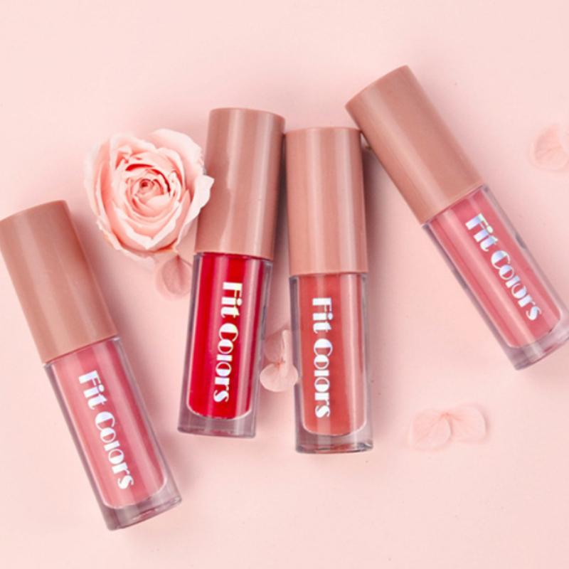 Fit Colors Velvet Lip Gloss Set — 4-Piece Non-Transfer, Diamond Finish, Long-Lasting Lip Gloss Collection