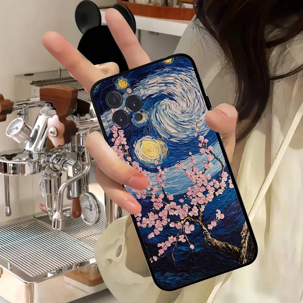 Мультяшный чехол для телефона в стиле Ван Гога для IPhone 17 16 15 14 11 12 13 Mini Pro XS Max Plus Funda Shell