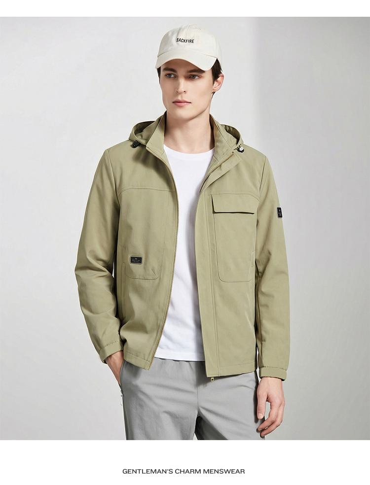 [Hooded workwear] Spring and Autumn new windproof casual jacket men's commuting jacket
