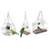 Smart Birds Hanging Feeder Acrylic with Camera Bird House Pet Feeder Transparent 1080P HD Easy Installation for Outdoor Garden