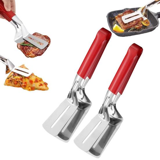 Лопатка-щипцы для барбекю из нержавеющей стали с нескользящей ручкой, жаростойкий гриль-переворачиватель для бургеров, рыбы, блинов, многофункциональный кухонный инструмент