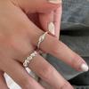 Stackable Design Heart Ring Silver Color Adjustable Ring Open Finger Ring  Valentines Gift