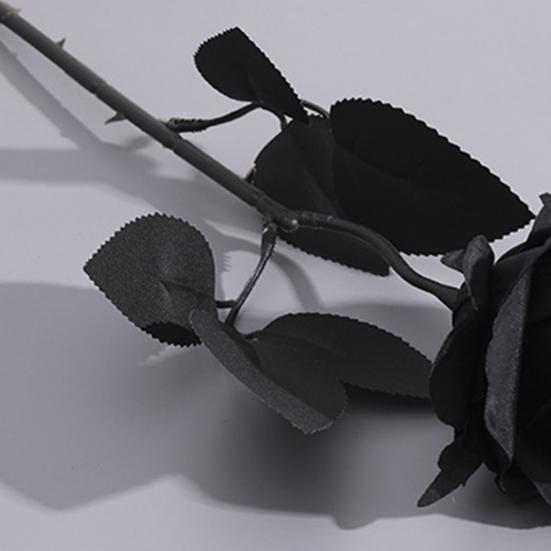 Готическая Искусственная Черная Роза Реалистичный Поддельный Шелковый Цветок Хэллоуин Домашний Офис Стол Центральная часть Искусственная Цветочная Ветка Цветочная Композиция Украшение